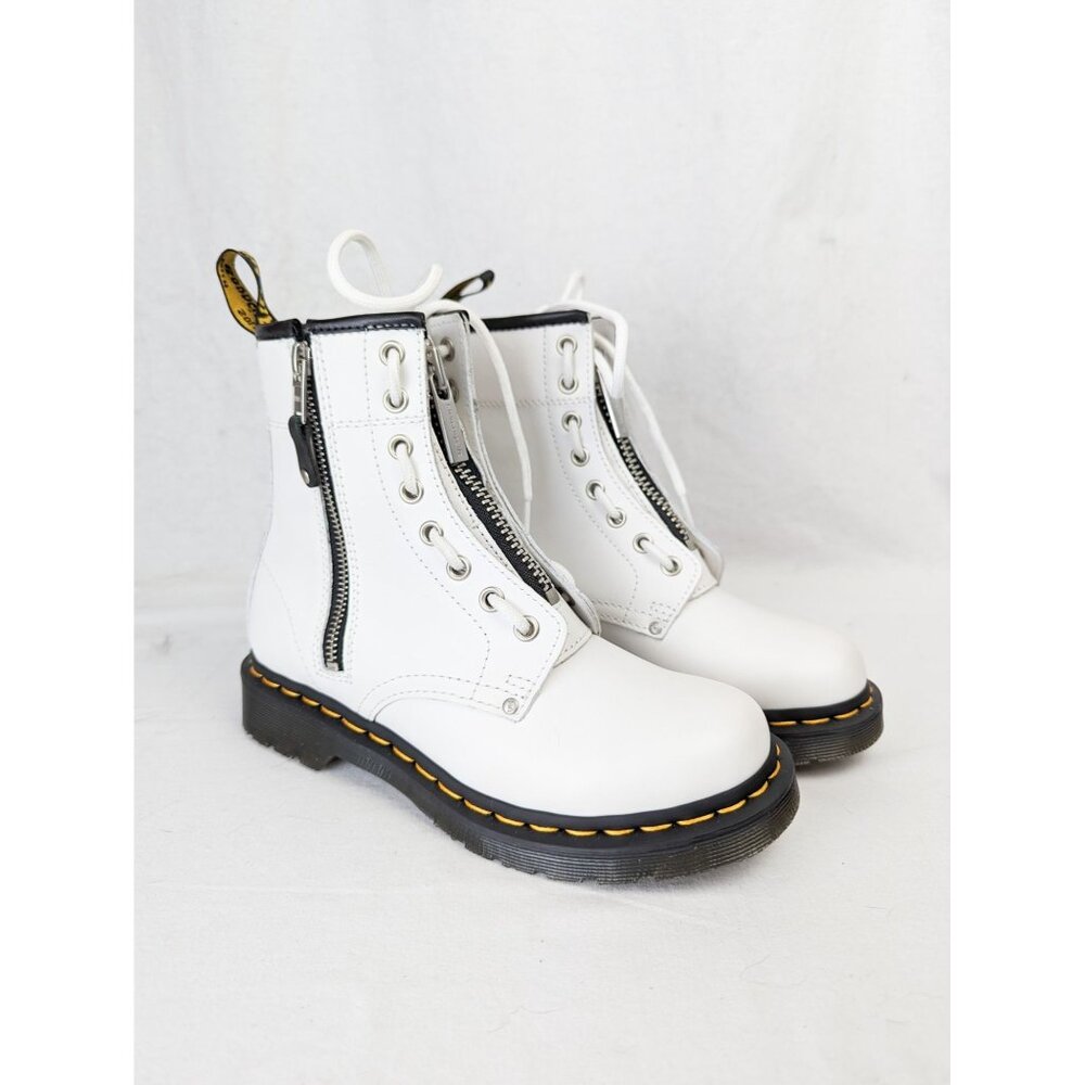 Doc Martens Docs Women's Sendal Leather 1460 Double Zip Lug Sole Combat Boots